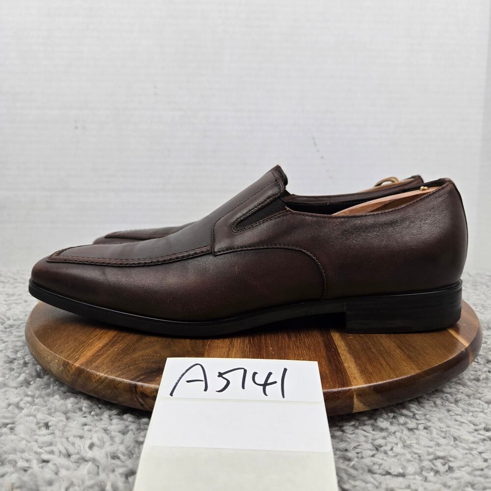 Santoni Mens 9.5D Blaze Venetian Dark Brown Leather Business Casual Daily Loafer
